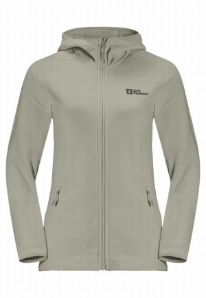 Grey Jack Wolfskin Baiselberg Hooded Fz Women Fleece Jackets | 71245794
