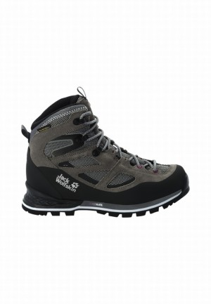 Grey Jack Wolfskin Force Crest Texapore Mid Women Hiking Shoes | 38255007