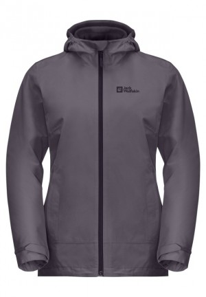 Grey Jack Wolfskin Moonrise 3in1 Women Jackets | 27514953