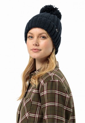 Navy Jack Wolfskin Highloft Knit W Men Beanie | 42624032
