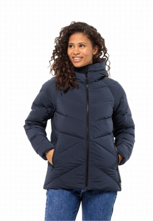 Navy Jack Wolfskin Marienplatz Women Down Jackets | 20834787