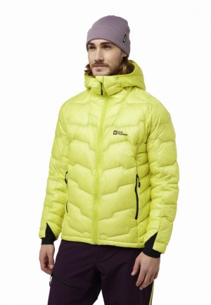 Yellow Jack Wolfskin Alpspitze Hoody Men Down Jackets | 39264329