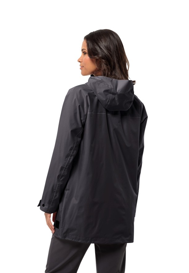 Black Jack Wolfskin Mainkai Long Women Rain Jackets | 81534525