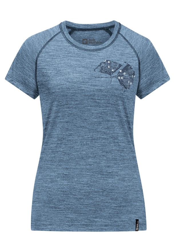 Blue Jack Wolfskin Kammweg Graphic S/s Women T Shirts | 10693432