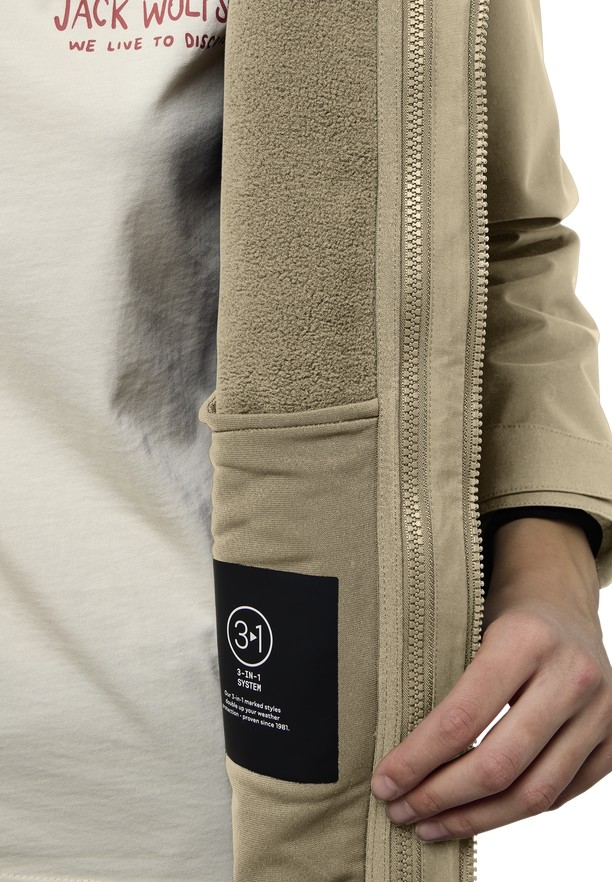 Khaki Jack Wolfskin Baylight 3in1 Women Coats | 94918577