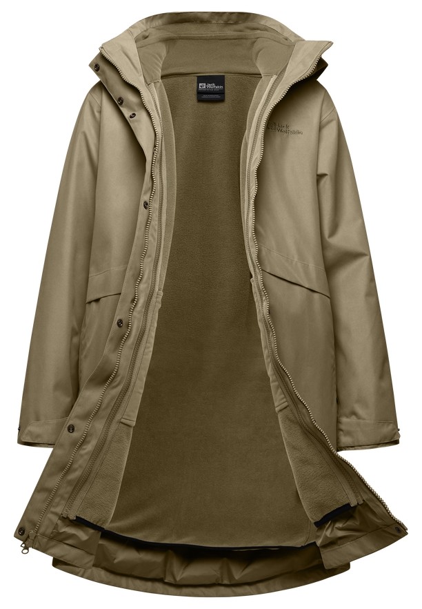 Khaki Jack Wolfskin Baylight 3in1 Women Coats | 94918577