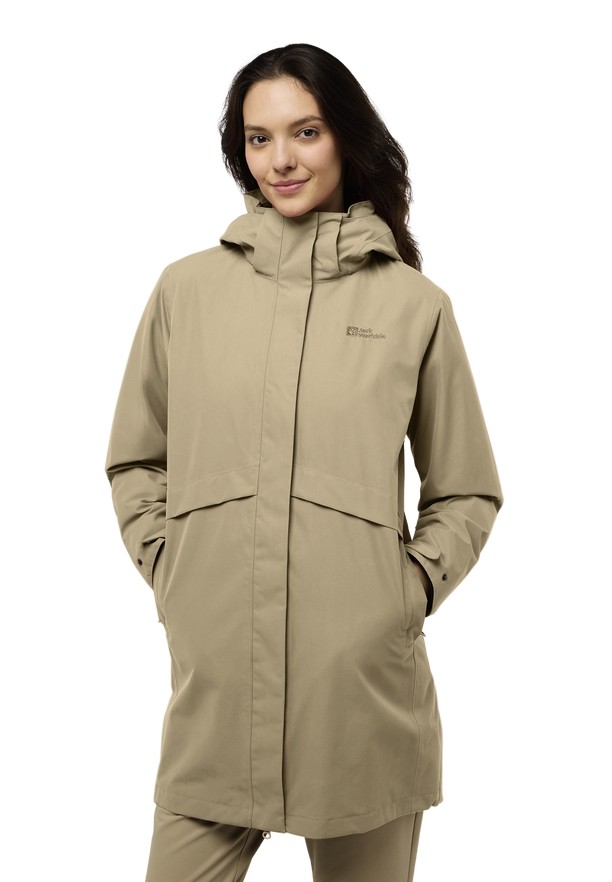 Khaki Jack Wolfskin Baylight 3in1 Women Coats | 94918577