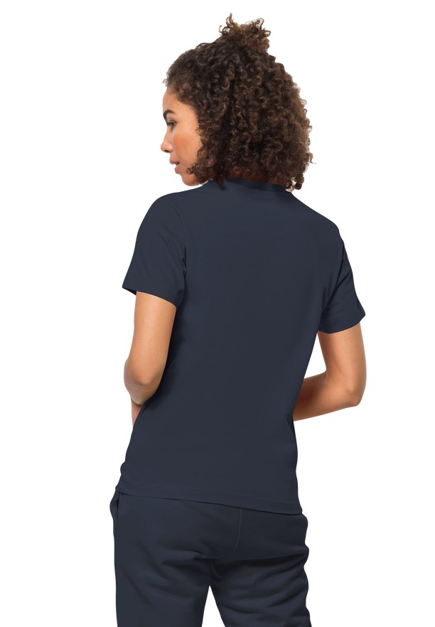 Navy Jack Wolfskin Essential Women T Shirts | 84347692