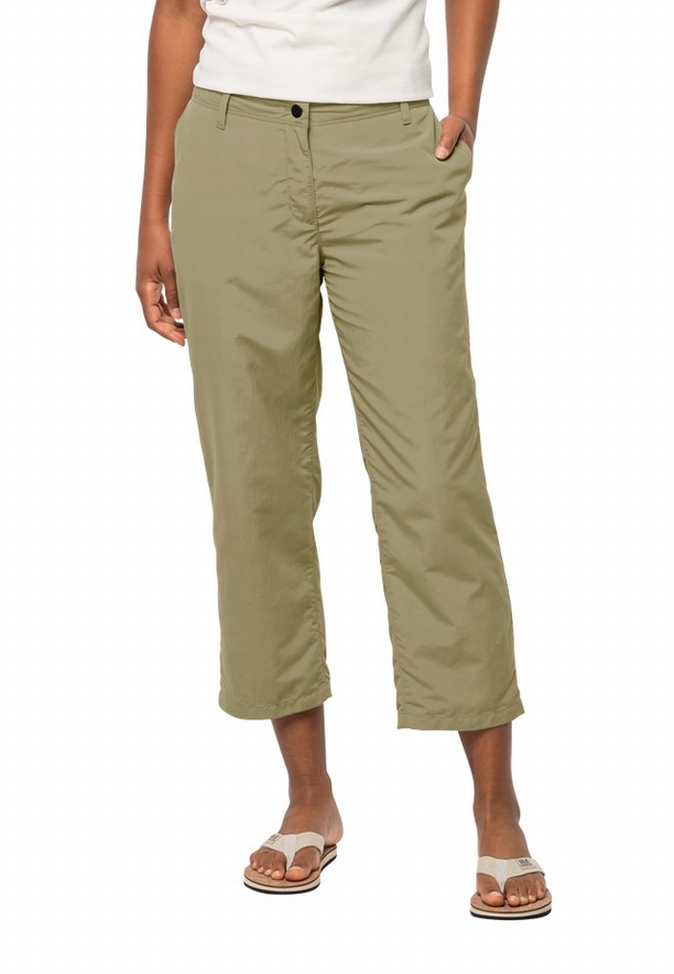 Olive Jack Wolfskin Kalahari 7/8 Women Pants | 96837530