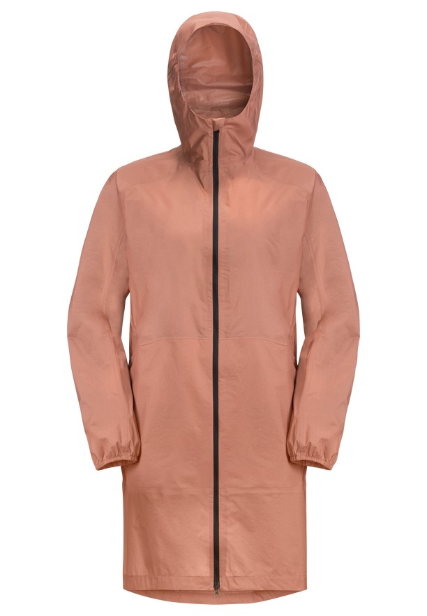 Pink Jack Wolfskin Gutleut Women Rain Coats | 35201908