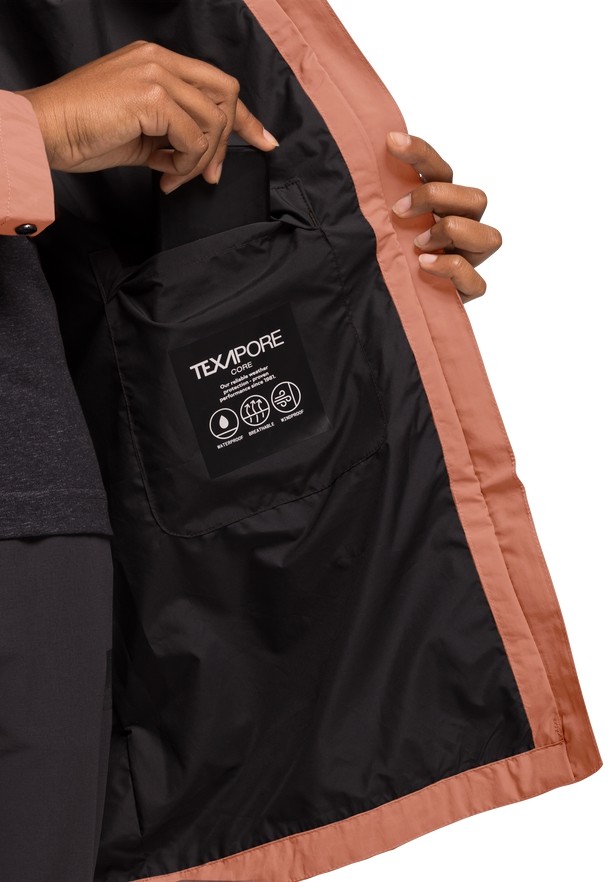 Pink Jack Wolfskin Norden Port Women Raincoat | 46632051