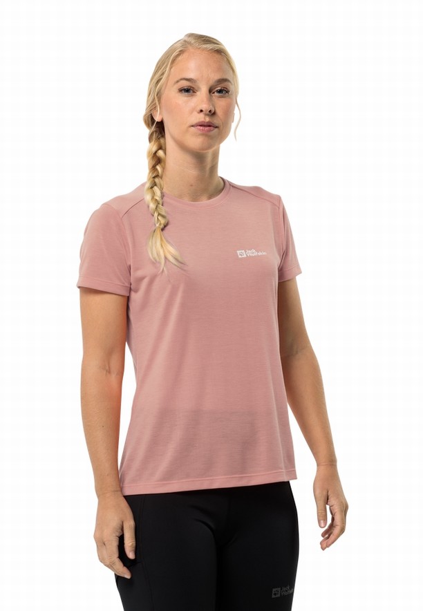 Rose Jack Wolfskin Vonnan S/s Women T Shirts | 37943546