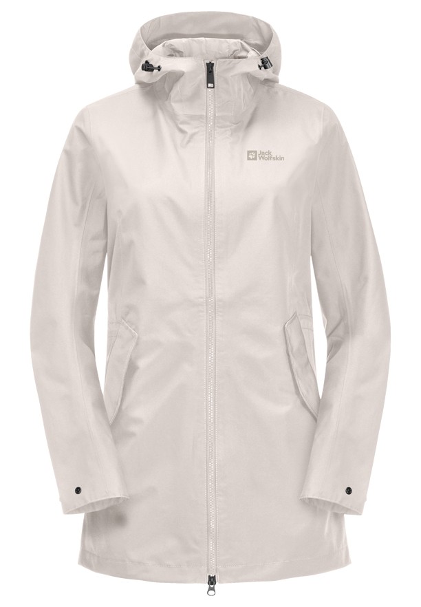 White Jack Wolfskin Dakar Women Rain Coats | 80683049