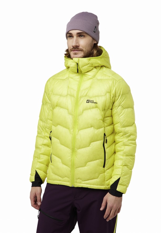 Yellow Jack Wolfskin Alpspitze Hoody Men Down Jackets | 39264329