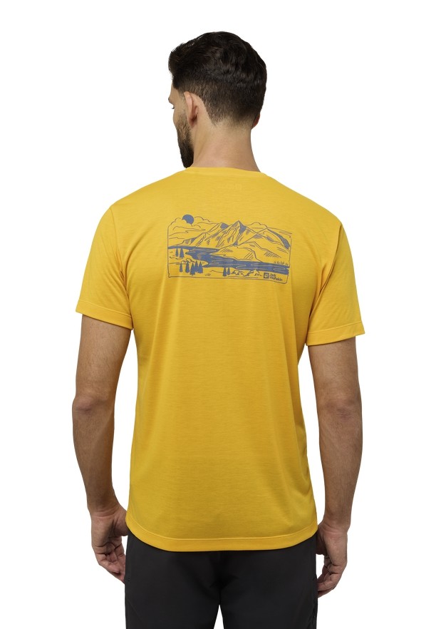 Yellow Jack Wolfskin Vonnan Graphic Men T Shirts | 28976066